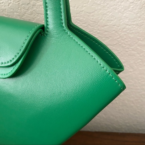 Racing Green Mini DOLL Top Handle Basket Crossbody Bag Satchel w/ Coin Pouch B5 - Picture 2 of 10